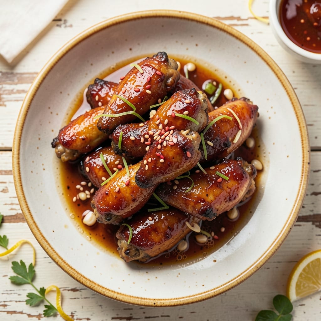Baked Chicken Wings With Honey Soy and Ginger Marinade Recipe: Glazed Crispy Wings With Umami Depth