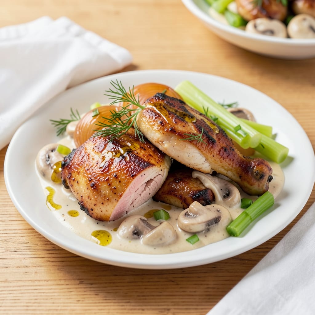 Baked Chicken Stroganoff Recipe: One-Pan Creamy Yogurt and Celery Crunch