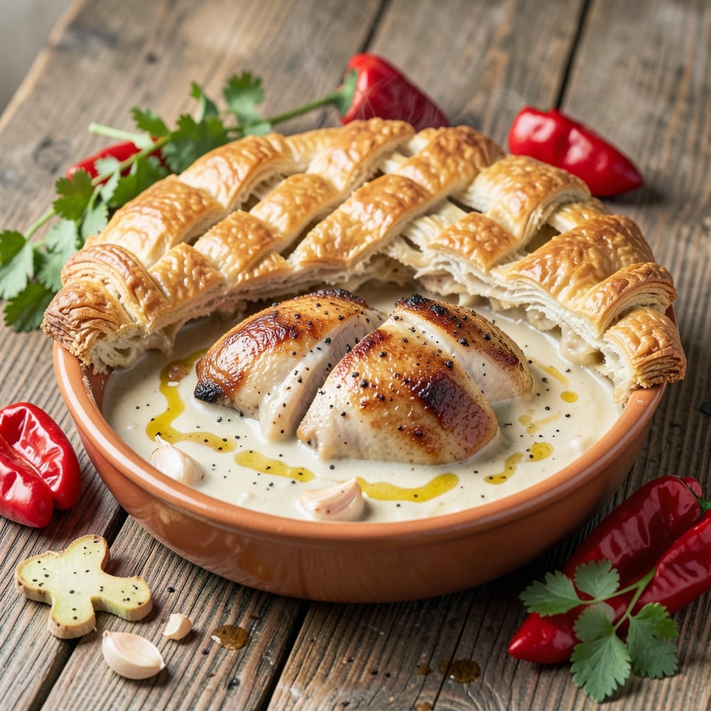 Asian Chicken Pot Pie Recipe: Flaky Pastry Meets Savory Yogurt Magic