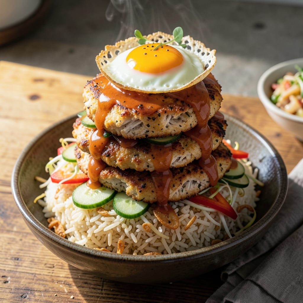 Bang Bang Chicken Fried Rice Stacks Recipe: Crispy Won Ton Cups With Spicy Yogurt Rivers