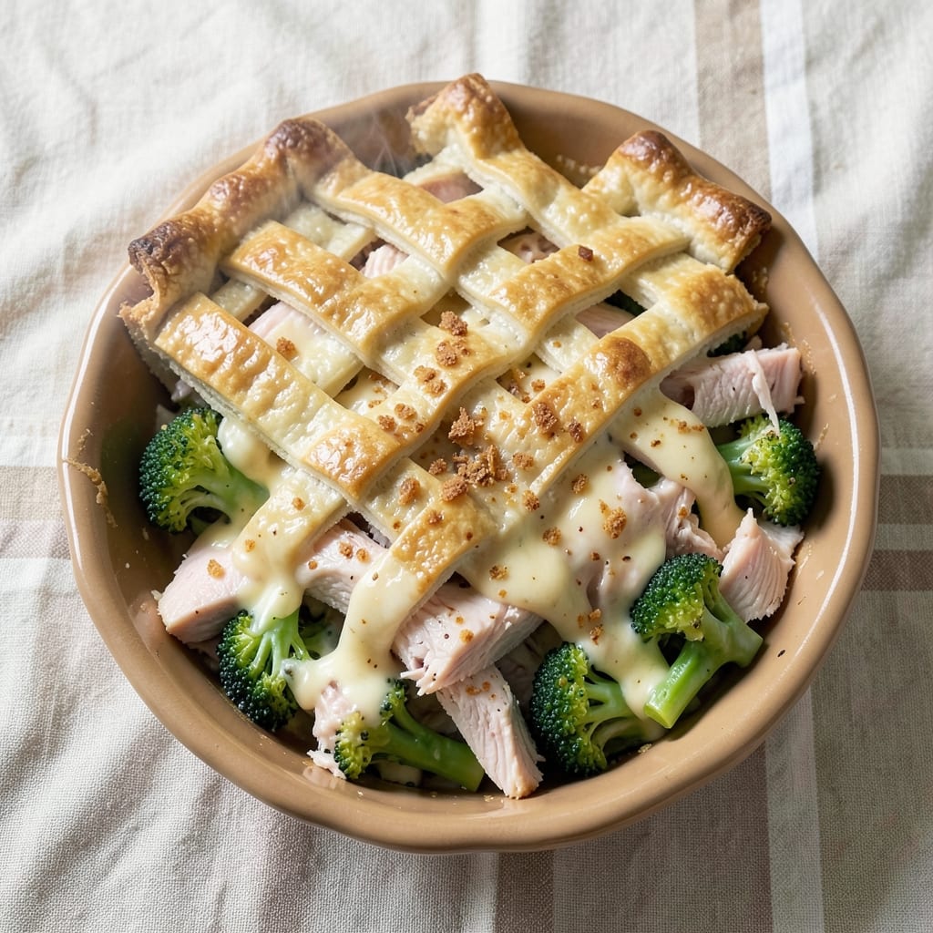 Bonappeteach Broccoli Cheddar Chicken Pot Pie Recipe: Flaky Top, Creamy Layers, One-Pan Magic