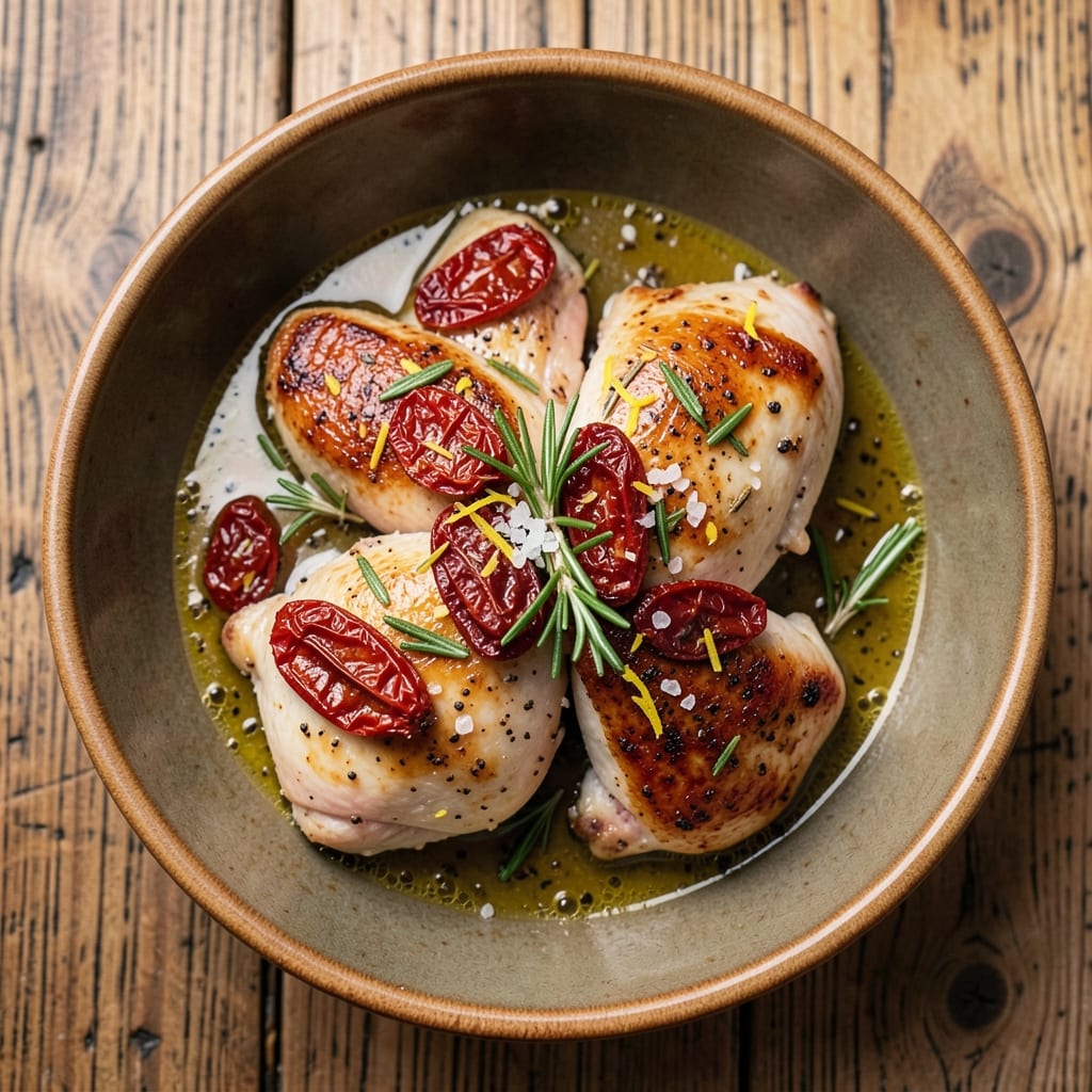 Baked Chicken With Sun-Dried Tomatoes Recipe: Herb-Infused Crispy Skin and Tangy Bite