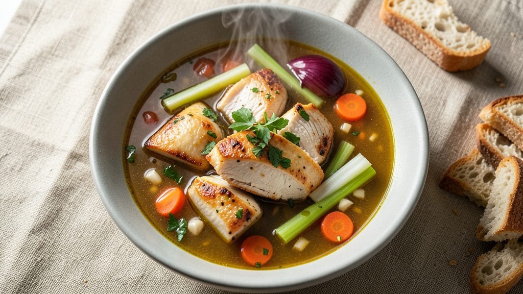 Carrabba's Copycat Chicken Soup Recipe: Herb-Infused Broth With Crispy Celery Bites
