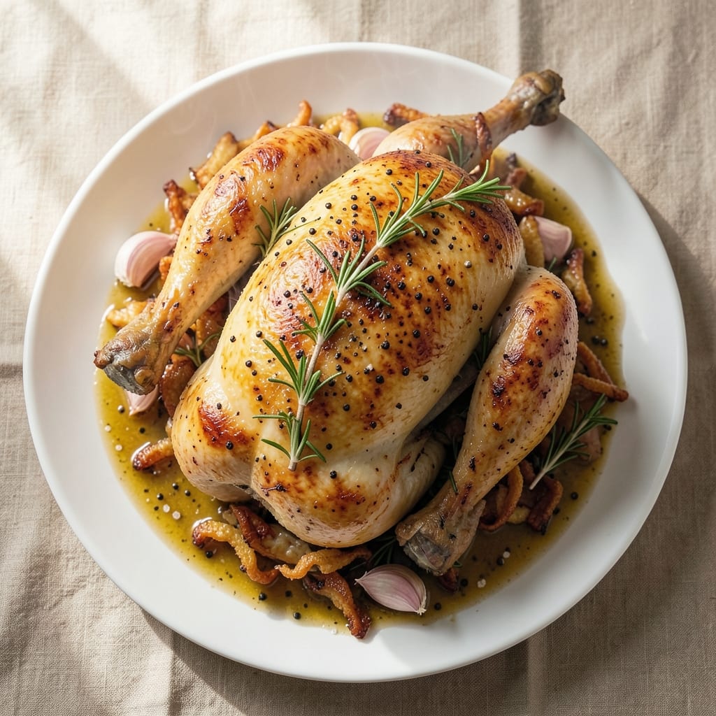 Best Whole Roasted Chicken Recipe Ever: Juicy Golden Skin That Cracks at Every Bite