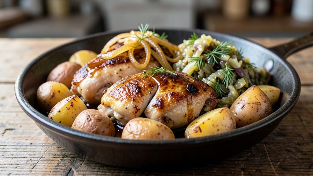 Chicken Sauerkraut Potatoes Recipe: Smoky-Sweet One-Pan Comfort