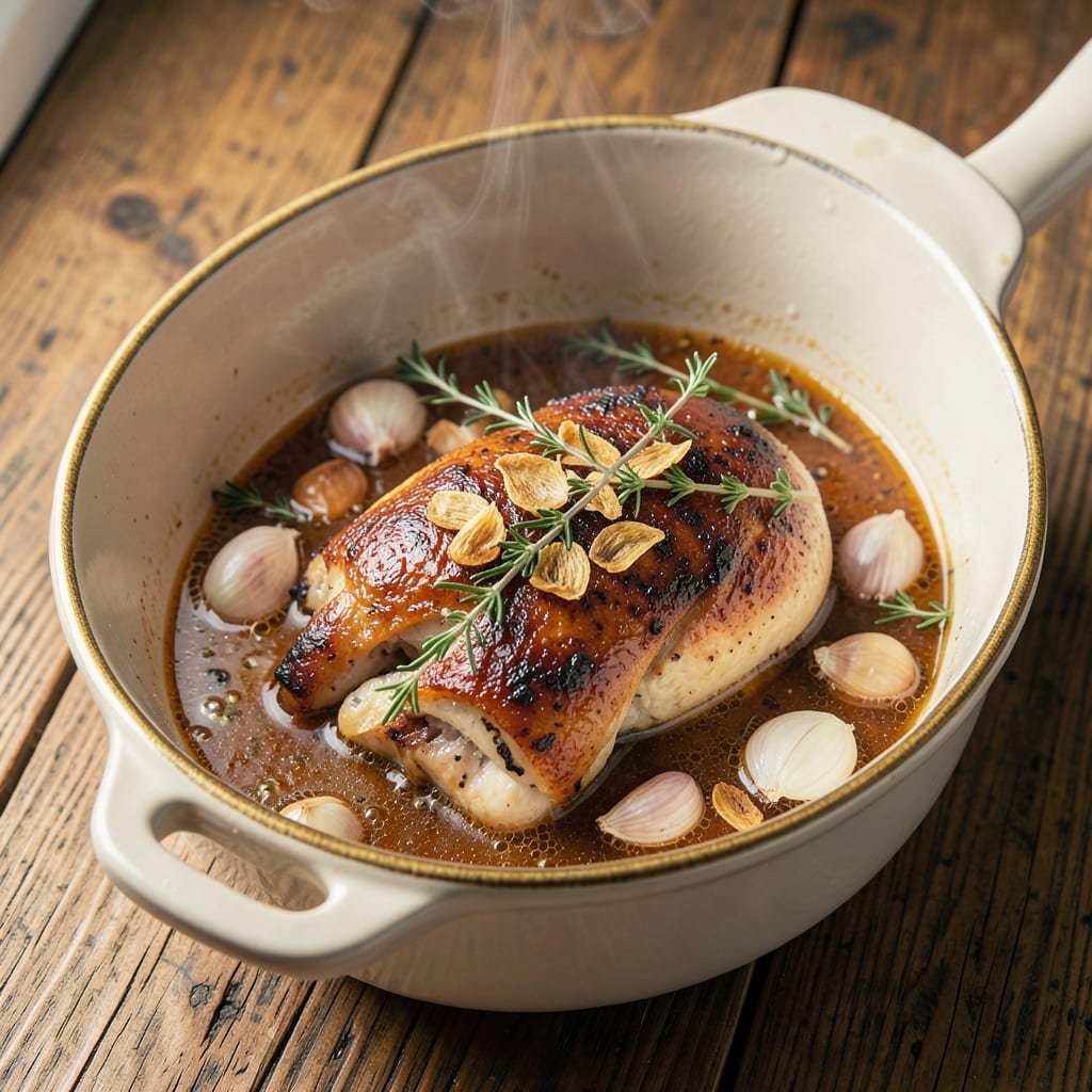 Apple Cider Braised Chicken Recipe: Spiced Apple Cider and Herb Infusion