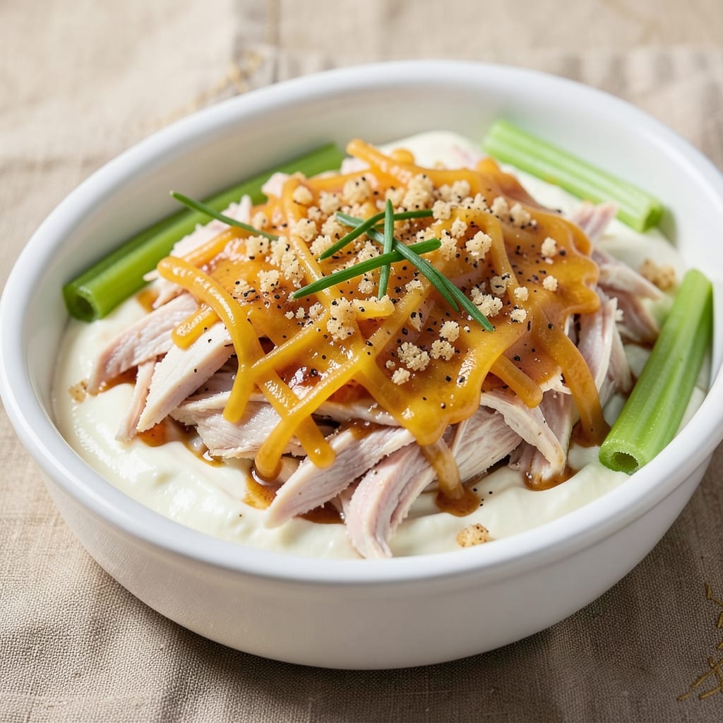 Buffalo Chicken Breast Dip Recipe: Crock Pot Creamy Crunch With Celery Crisp