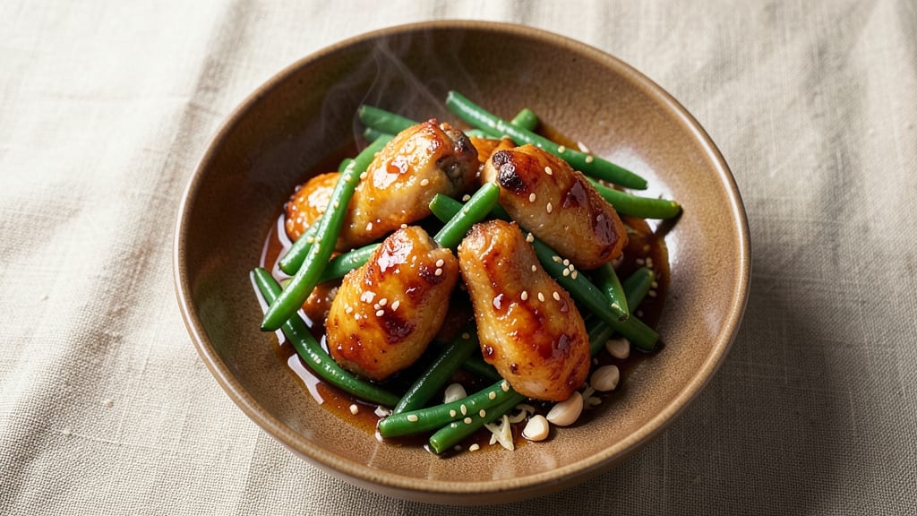 Gordon Ramsay Chicken Wings and Green Beans Recipe: Crispy-Skinned Wings with Almond-Fried Greens
