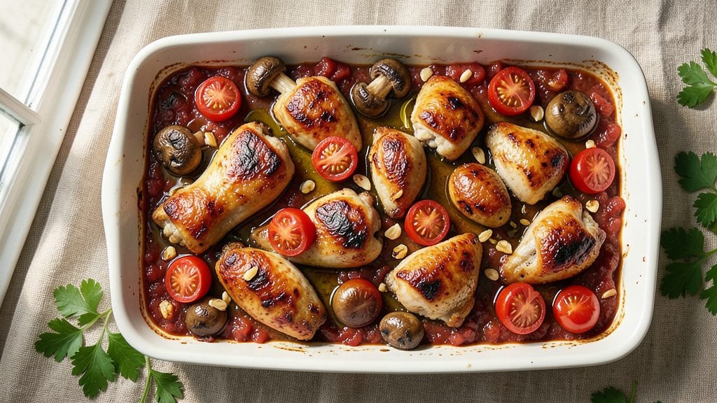 Jamie Oliver's Chicken and Mushroom Tray Bake Recipe: One-Pan Umami Bomb