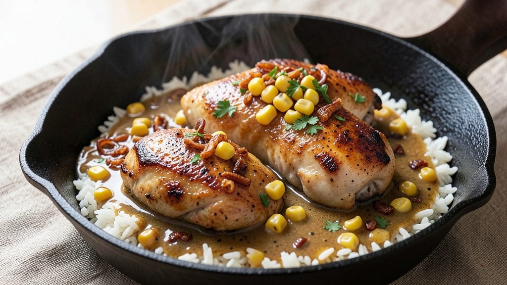 Paula Deen's Chicken Bog Recipe: Celery Vinegar Velout With Triple Cheese Swirls and Crispy Topping